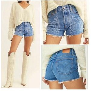 Levi’s 501 del Norte embroidered denim shorts NEW WITHOUT TAGS